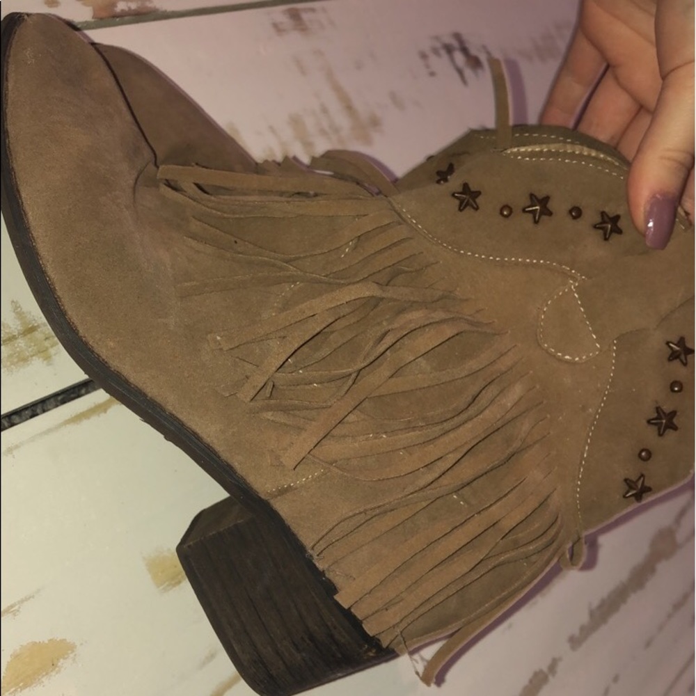 fringe booties
